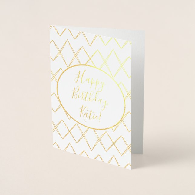 Gold Foil Bonne carte d'anniversaire (Devant)