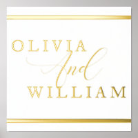 Gold Foil Bride & Groom Names Wedding Welcome