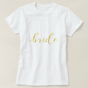 Gold Foil Bride Typography T-Shirt