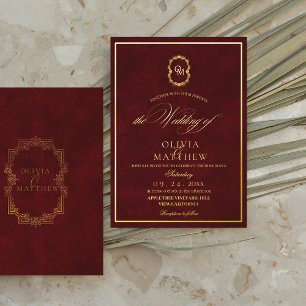Gold Foil Burgundy Minimalist & Elegant Wedding