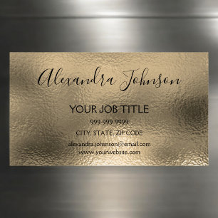 Gold Foil Business Professional Magnetic Business Card