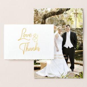 Gold Foil Calligraphie Mariage Merci Carte photo