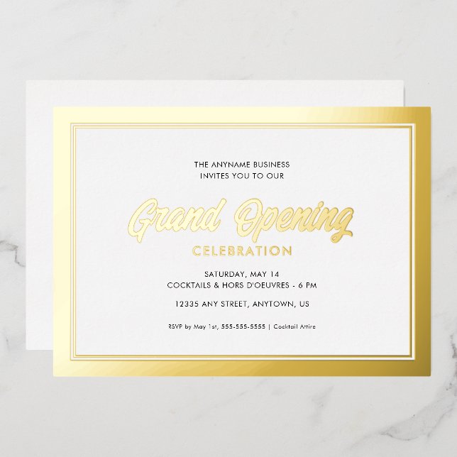 Gold Foil Calligraphy Grand Opening (Front/Back)