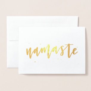Gold Foil Calligraphy Namaste Greeting Card