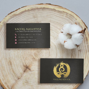 Gold Foil Calligraphy Yoga Meditation ZEN Symbol Business Card