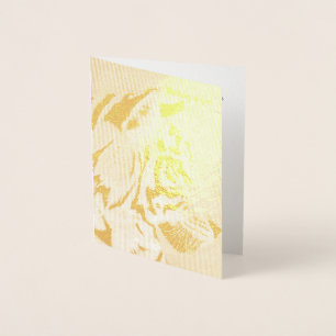 Gold Foil Card TIGER Thinking of You Custom Text
