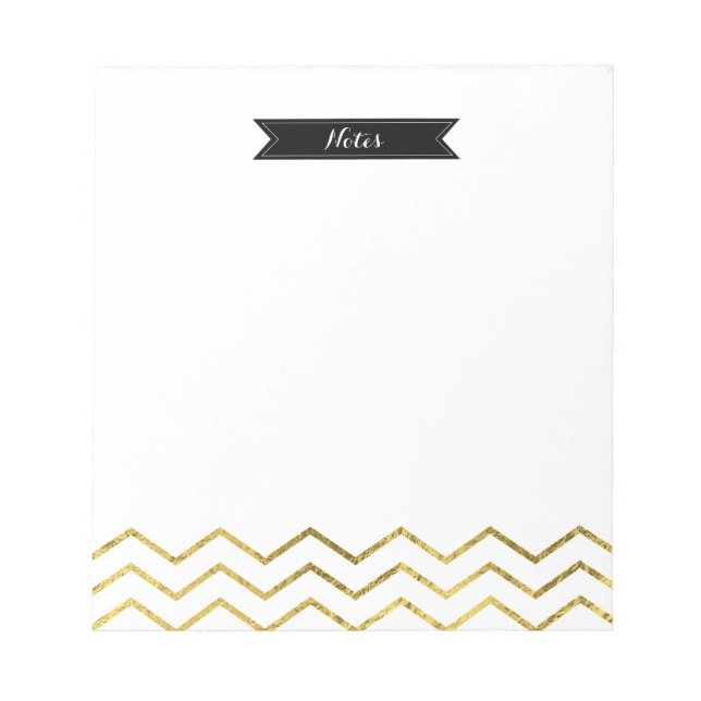 Gold Foil Chevron Notepad (Front)