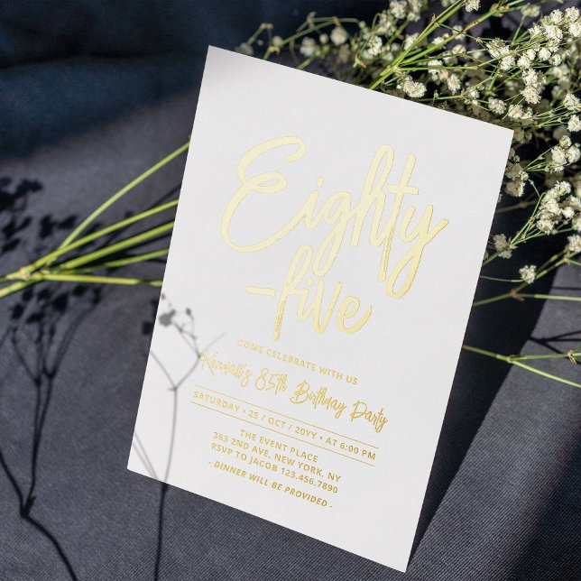 Gold Foil | Chic Eighty - five 85th Birthday Party (Creator Uploaded)
