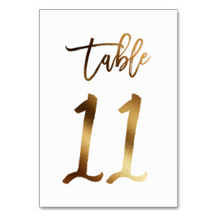 Gold foil chic wedding table number Table 11