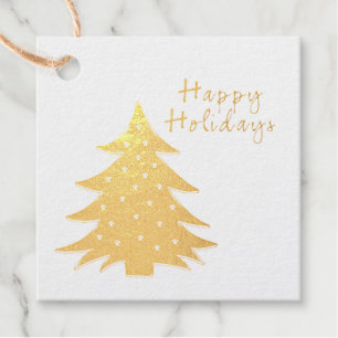 Gold Foil Christmas Christmas Tree Favour Tags