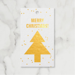 Gold foil Christmas gift tags with modern design