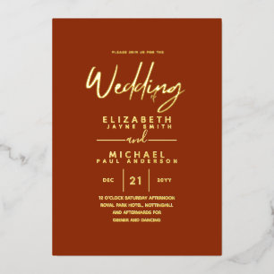 GOLD FOIL Cinnamon Roll Modern All-in-1 Wedding