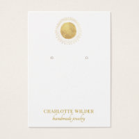 Gold Foil Circle Earring Display Card