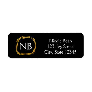 Gold Foil Circle moderne Glam Chic Étiquettes de a