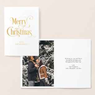 Gold Foil Clasic Joyeux Noël Carte de vacances