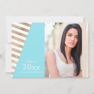 Gold Foil Colour Block Graduation Invitations