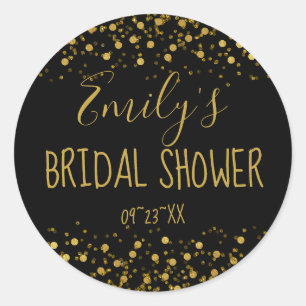 Gold Foil Confetti Bridal Shower ID455 Classic Round Sticker