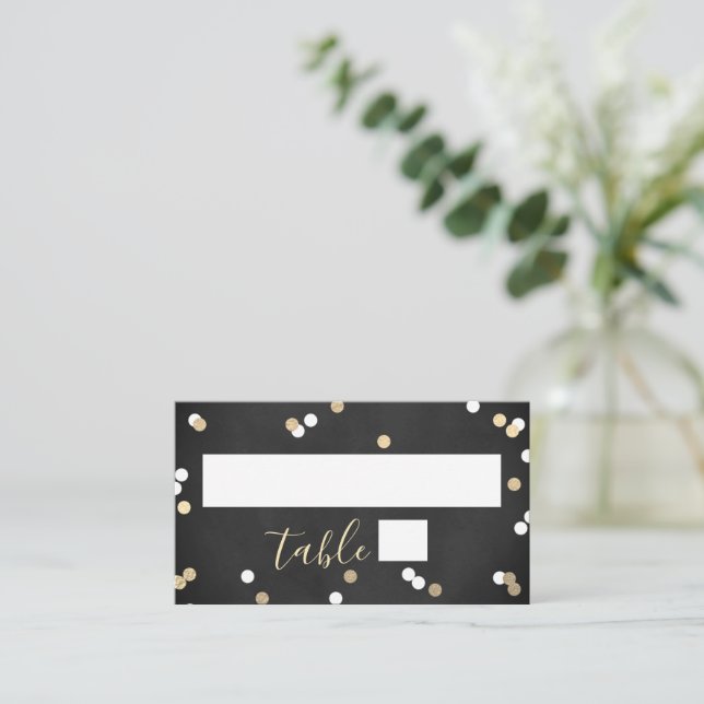 Gold Foil Confetti Bridal Shower Place Card (Standing Front)
