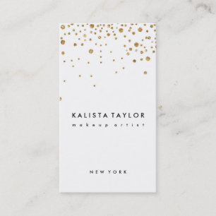 Gold foil confetti business card