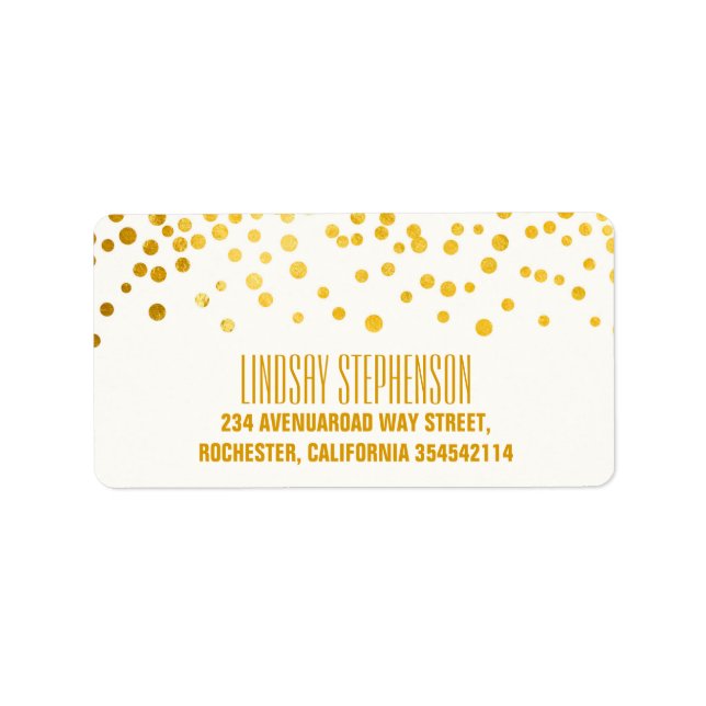 Gold Foil Confetti Wedding Label (Front)
