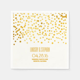 gold foil confetti wedding napkin