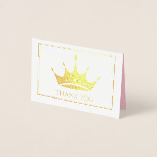 Gold Foil Crown Mini Card-Thank You Card