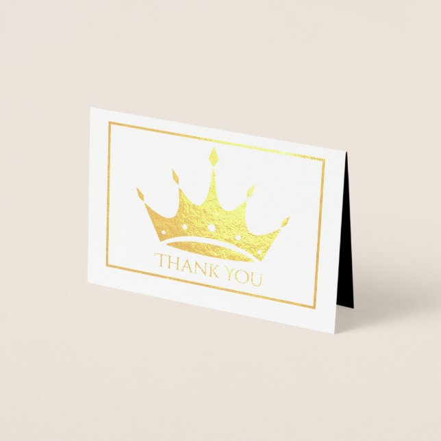 Gold Foil Crown Mini Card-Thank You Foil Card (Front)
