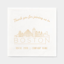 Gold Foil Custom Boston Corporate Event Napkins