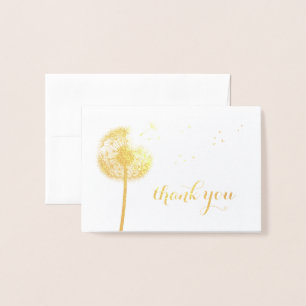 Gold Foil Dandelion Thank You Card