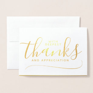 Gold Foil Deepest Thanks & Appreciation Card