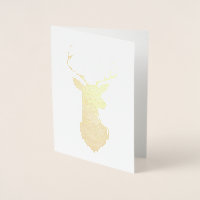 Gold Foil Deer Silhouette with Majestic Antlers