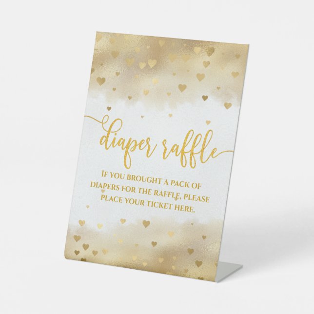 Gold Foil Diaper Raffle Entrance Pedestal Sign (Front)
