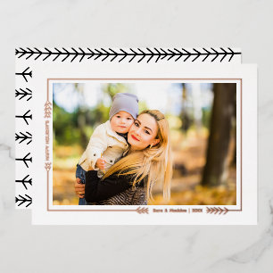 Gold Foil Direction de l'hiver Carte photo frontal