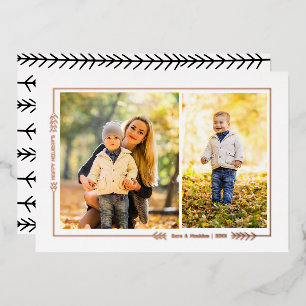 Gold Foil Direction d'hiver Bordure 2 Carte photo