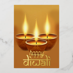 Gold Foil Diwali Greeting Card