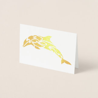 Gold Foil Dolphin Notecard Foil Card