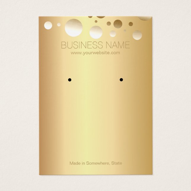 Gold Foil Dots Jewellery and Earring Display (Front)