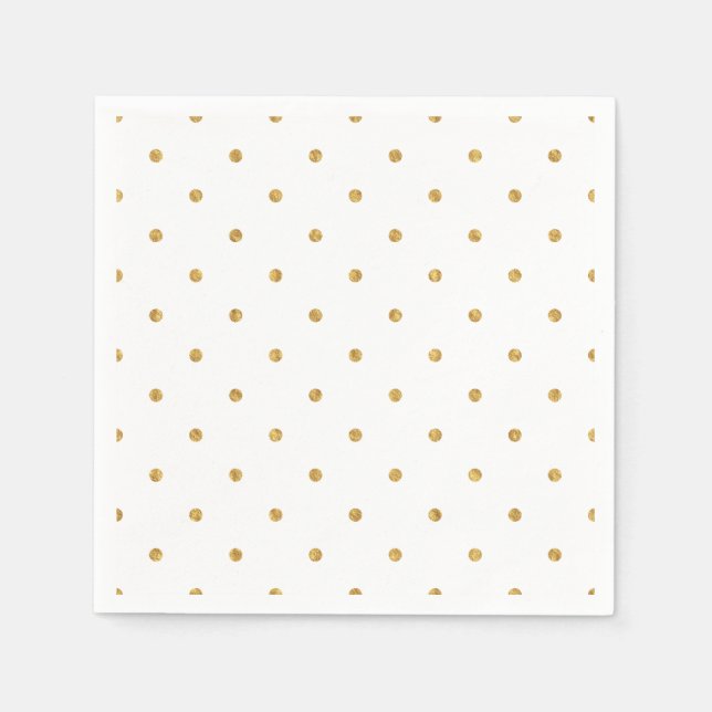 Gold Foil Dots Metallic Hostess Entertaining Party Napkin (Front)