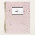 Gold Foil Dots Pattern Blush Personalized Planner<br><div class="desc">Gold Foil Dots Pattern Blush Personalized Planner | Customizable planner featuring faux gold foil polka dots pattern on blush pink background. This modern and feminine planner will be perfect as a personalized gift.</div>