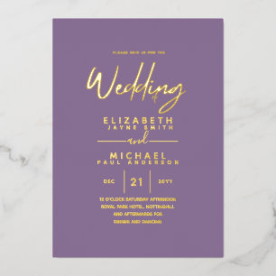 GOLD FOIL Dusty Purple Modern All-in-1 Wedding