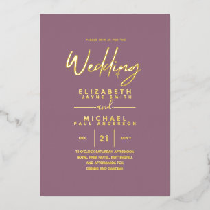 GOLD FOIL Dusty Rosegold Modern All-in-1 Wedding