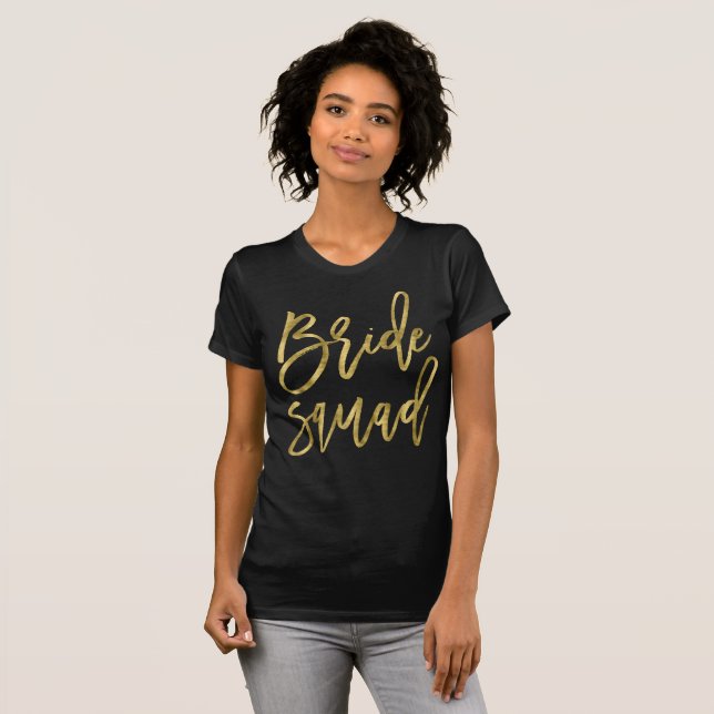 Gold Foil Effect Bride Squad Shirts (Front Full)