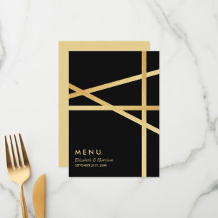 Gold Foil Effect Geometric Style Wedding Menu