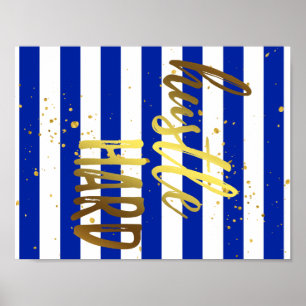 Gold Foil Effect Hustle Hard Poster