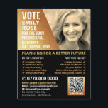 Gold Foil Effect Political Campaigner Advertising Flyer<br><div class="desc">Gold Foil Effect Political Campaigner Advertising Flyer by The Business Card Store.</div>