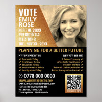 Gold Foil Effect Political Campaigner Advertising