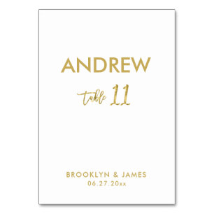 Gold Foil Effect Wedding Table Cards Table 11