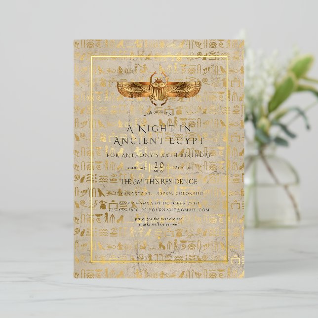 Gold Foil Egyptian Themed Party (Standing Front)