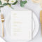 Gold Foil Elegant 5x7" Wedding Table Menu Cards
