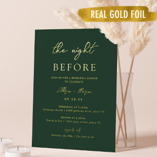 Gold Foil Emerald Green The Night Before Dinner